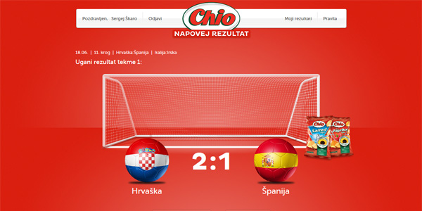 U suradnji s Inventom, a za slovensko tržište razvili smo promo stranice za Chio Chips