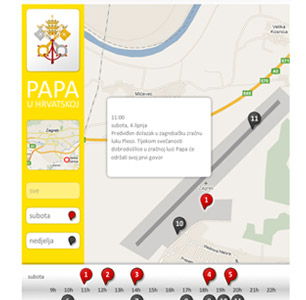 Interaktivna karta: Plan kretanja pape Benedikta XVI. po Zagrebu